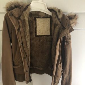 Abercrombie and Fitch Faux fur lined jacket